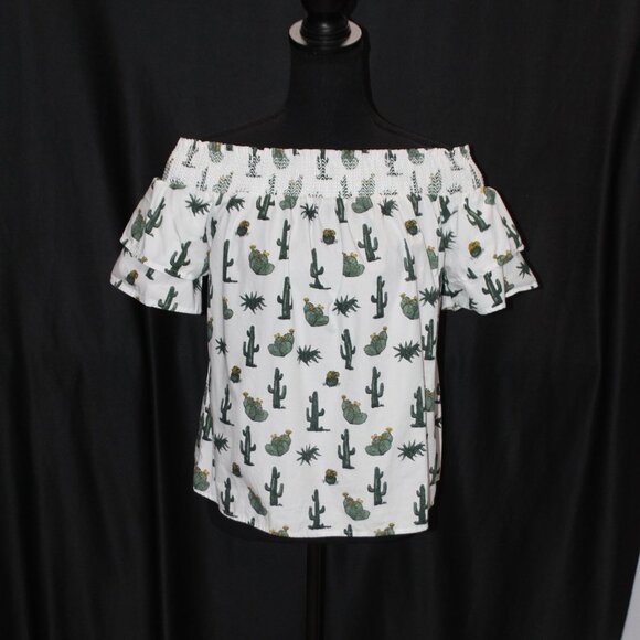 Blue Rain Cactus Off the Shoulders Top - Picture 5 of 12